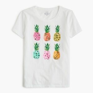 J Crew Pineapples Collector T Shirt S NWOT